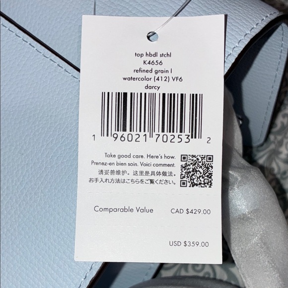 Kate Spade Sky Blue Top Handle Satchel Darcey - Picture 5 of 7